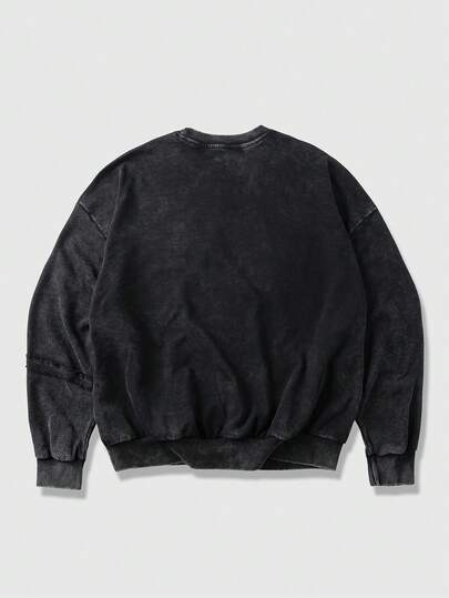 Street Life Sweat-shirt décontracté à col ras-du-cou à manches longues avec imprimé d'étoiles en strass pour hommes, automne/hiver