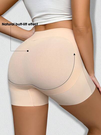 1 件女式无缝高腰裤，纯色简约设计，舒适塑身紧身裤