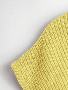 GlowEve 女士撞色长袖上衣和裙子两件套毛衣套装 - 淡黃色 - 查看 4