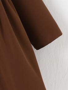 Souflis Souflis Young Girl Solid Color Single-Breasted Fleece Casual Jacket - Brown - View 5