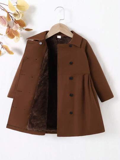 Souflis Souflis 年轻女孩纯色单排扣羊毛休闲夹克