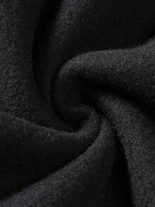 ROMWE MEN Goth 男士骷髅十字印花口袋休闲连帽衫，长袖上衣 - 黑色 - 查看 5