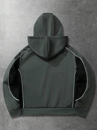 Street Life Unisex Hooded Sweatshirt With Mask, English Graphic Print, Casual For Autumn/Winter