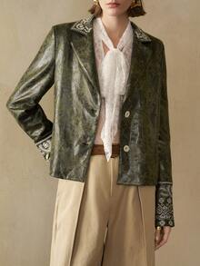 Arave Women's Fashion Single-Breasted Lapel NeckLong Sleeve Jacket