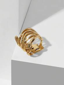 MOTF PREMIUM NHẪN NỮ MẠ VÀNG 18K HÌNH HỌC KHÔNG ĐỐI XỨNG THANH LỊCH DÀNH CHO NỮ - Vàng - Xem 6
