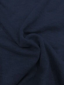 Selianne 时尚休闲镂空不对称肩部系带轻薄针织毛衣，通勤百搭 - 藏蓝色 - 查看 7
