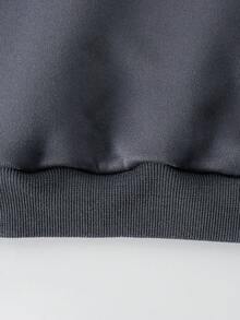 SHEIN Explorewe 2件套年轻女孩时尚深灰色蝴蝶结印花羊毛运动衫和阔腿裤套装，秋冬 - 灰色 - 查看 5