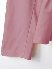 GlowEve CURVE Plus Size Elegant Solid Color Belted Jacket, Suitable For Commuting - Dusty Pink - View 5
