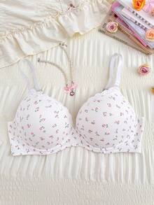 PetitDoll PetitDoll 1pc Plus Size Ditsy Floral Underwire Bra, Lift