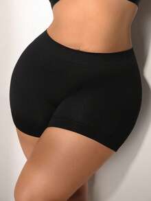 1 Quần lót liền mạch thoải mái cho nữ cỡ lớn - màu đen - Xem 1