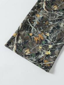 Pantalones rectos de pierna ancha con dobladillo con cordón - Multicolor - Ver 7