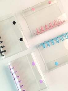 A7 Color Transparent Portable Binder Double Snap Design Is More Beautiful Photo Storage Bag Can Be Used As A Photo Album To Save Money Planner Handbook Notebook Sticker Book Office Stationery Supplies School Supplies, Back To School - 彩色 - 查看 18