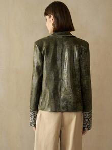 Arave Women's Fashion Single-Breasted Lapel NeckLong Sleeve Jacket