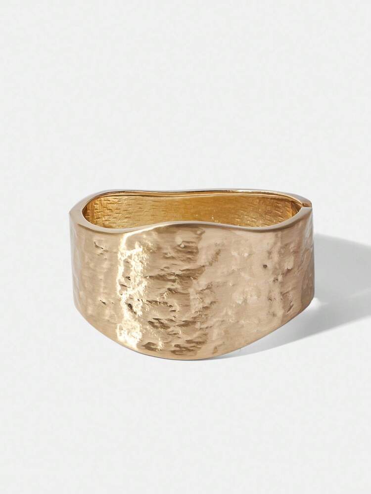 14Kゴールドメッキ ハンマード テクスチャー バングルブレスレット