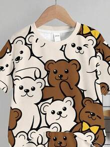 SHEIN Bộ 2 áo thun tay ngắn cổ tròn họa tiết hoạt hình thường ngày cho bé trai, thích hợp cho mùa hè - Nhiều màu - Xem 5