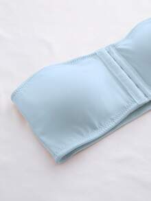 女士前扣式聚拢加垫文胸 - 淺藍色 - 查看 8