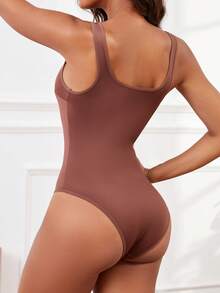 SuitURBody Comfortable Minimalist Sleeveless Women's Bodysuit - Brown - View 2