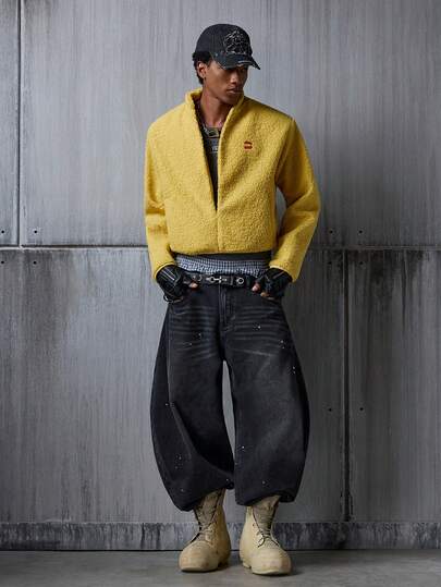 NEON BLANC Chaqueta casual con cremallera y forro de borreguito, para otoño/invierno