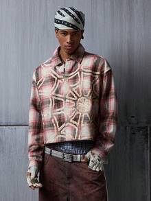 NEON BLANC Men's Casual Printed Long Sleeve Shirt - Pink - View 1