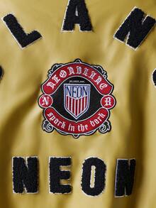 NEON BLANC 男士秋季字母印花单排扣休闲棒球长袖夹克 - 黃色 - 查看 5