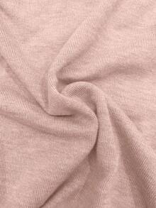 Elenzga Áo len dệt kim dáng rộng 2 trong 1 thoải mái, nhẹ, không đối xứng, hở vai, dây chéo, phong cách giản dị - Hồng - Xem 7