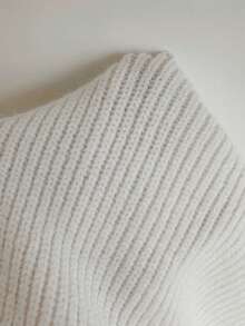 SHEIN Unity 时尚纯色设计休闲女式毛衣 - 白色 - 查看 8