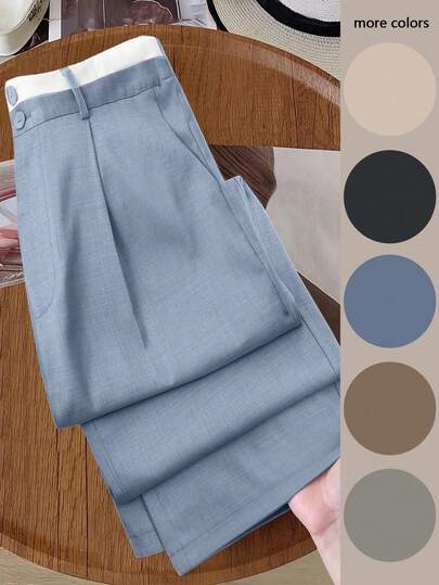 GlowEve CURVE 大码女式撞色腰带斜口袋直筒裤