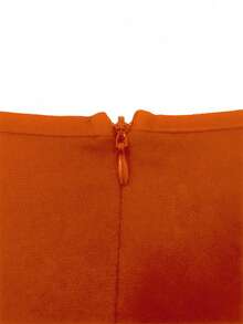 GlowEve CURVE Váy ngắn tay đơn giản màu trơn cỡ lớn - trái cam - Xem 5