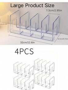4PCS Clear Wardrobe Bag Storage Tote Purse Bag Divider Removable Cabinet Rack, Wardrobe Suitable For Bedroom Bathroom Office Practical Book Divider L Shape Storage Rack, Space Saving Storage Rack, Car Organizer Storage Bins Drawer Organizer, For Clothing Wardrobe Storage Closet Dividers Closet Dividers Sweater Sock Pants Jeans Underwear - transparent - View 18