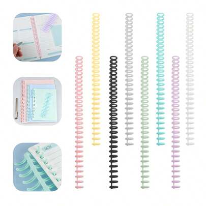 10 chiếc vòng kẹp tài liệu rời khổ A4 nhiều màu, vòng cao su nhựa 30 lỗ để sắp xếp tài liệu, đồ dùng học tập và văn phòng | Màu sắc sống động | Vòng xoắn ốc bằng nhựa có lỗ linh hoạt, cuộn kẹp tài liệu có thể tháo rời, đồ dùng học tập, trở lại trường