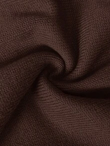 SHEIN Clasi Sweater Lengan Panjang Leher V Wanita, Atasan Lengan Panjang untuk Musim Gugur/Dingin, Pakaian Musim Gugur untuk Wanita - Mocha Brown - View 8