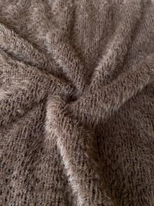 SHEIN EZwear 时尚纯色休闲不对称肩部迷你连衣裙（女款） - 咖啡棕 - 查看 6