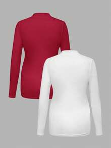 Modmama T-shirt col montant unicolore décontracté de maternité, automne/hiver