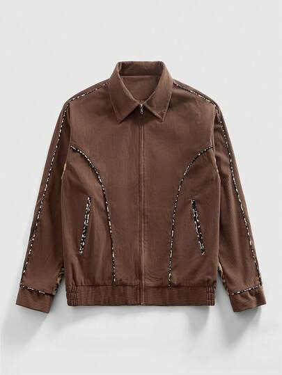 Grunge Punk Giacca casual con chiusura lampo e tasche, da uomo, per l'autunno