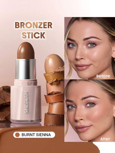 SHEGLAM Buttery Buff Contour & Bronzer Stick-Burnt Sienna Brand Beauty Makeup Face Paint Cosmetic For Women Girls Perfect For Winter Spring Ideal For Y2K Fancy Fashion Suitable For Birthday Valentine'S Day Gift Rave Party Ready Best Color