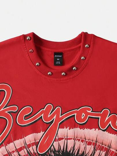 Street Life Débardeur ample à col rond avec imprimé lettres et œil pour hommes