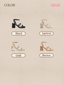 CUCCOO BASICS Women's Solid Color Open Toe High Heel Sandals Spring Shoes Spring Break Easter