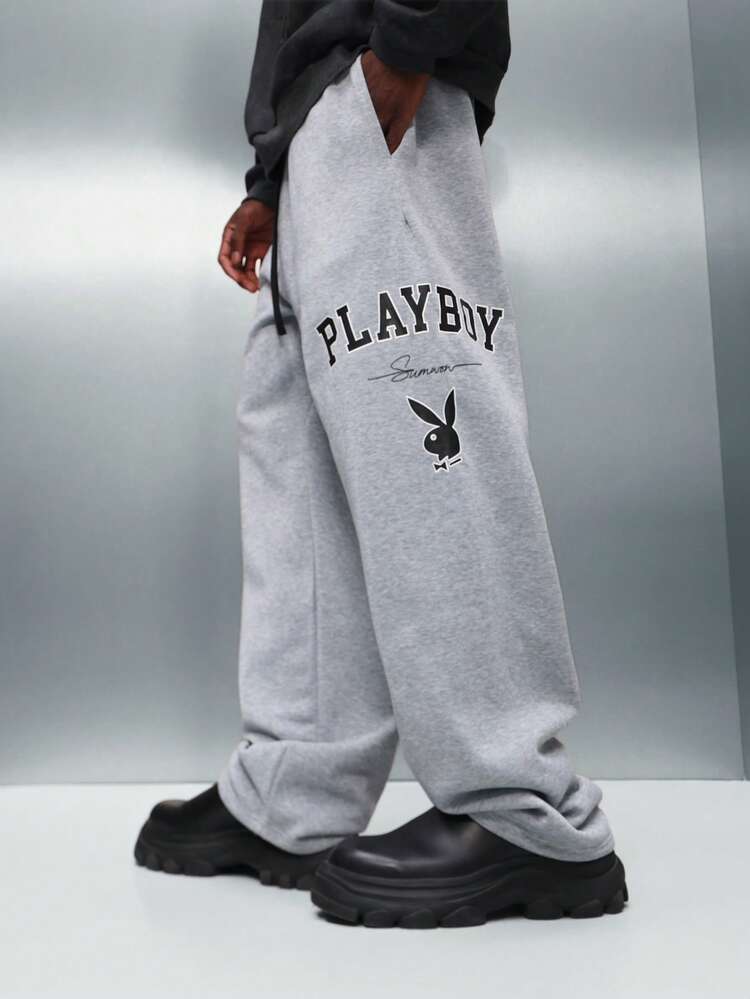 PLAYBOY X SUMWON Wide Leg Sweatpants With Drawstring