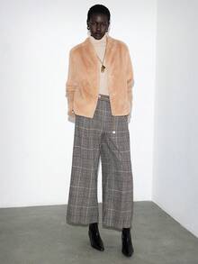 Lumivelle Winter Clothes For Women Women's  Fashionable Retro Plaid Belt Chain Pants Wide Leg Pants Checkered Pants Plaid Pants - Multicolor - View 6