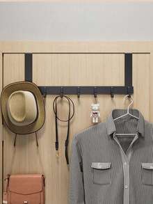 门后衣帽架挂钩，6/7/8钩壁挂式衣帽毛巾架，适用于门后厨房浴室，可悬挂外套、包包、背包、帽子等，门后挂钩毛巾架，适用于浴室、卧室、厨房，可作壁挂相框使用，自粘式壁钩，挂钩，壁钩，浴室，毛巾架，挂钩，壁钩，挂钩，壁钩，门后衣帽架 - 彩色 - 查看 2