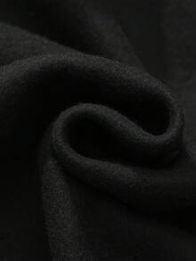 ROMWE MEN Street Life 男士拼接字母图案拉链连帽衫，适合秋冬季穿着 - 黑色 - 查看 6