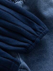 SHEIN Bộ 2 quần denim họa tiết sọc xanh navy thanh lịch ngọt ngào cho bé gái, thích hợp mặc dạo phố và đi học, mùa xuân/thu - Màu xanh hải quân - Xem 7