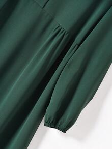 Rusticease Women's Solid Color Minimalist Long Sleeve Short Casual Dress  Winter Clothes For Women - Green - View 5