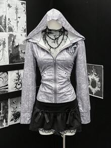 EgrlEra Giacca regular da donna con cappuccio con chiusura lampo, maniche lunghe, stampa tie-dye - Multicolore - Visualizzare 1