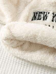Cozy Pixies 2 pièces Ensemble pull col rond à manches longues en tricot doux avec imprimé lettres et pantalon à taille élastique pour bébé garçon, tenue en peluche, ensemble blanc, ensemble avec broderie New York, tenue pour bébé garçon, ensemble beige pour bébé garçon, convient pour l'hiver, l'automne, la rentrée scolaire - Nude - Voir 8