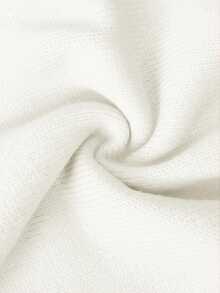 SHEIN Clasi 女士V领长袖毛衣，秋冬季长袖上衣 - 白色 - 查看 4