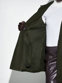 Lumivelle 女士常规翻领插肩袖宽松夹克，基础休闲通勤外套