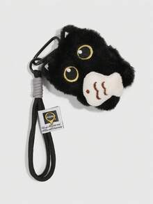 ROMWE Kawaii 1个可爱黑色飞行员猫包挂饰，朋克摇滚3D黑猫钥匙扣，挂绳装饰动物生日节日礼物
