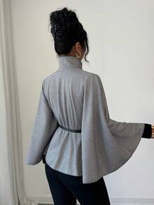 Rafferiza Women's Elegant Cape Coat, Autumn/Winter - Apricot - View 2