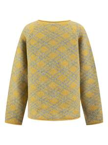 Louniche Women's Casual College Style Loose Fit V-Neck Raglan Sleeve Plaid Pattern Sweater, Autumn/Winter